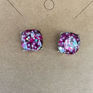Sparkling Pink Stud Earrings